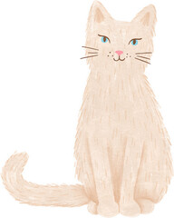 watercolor illustration of  a cute cat
