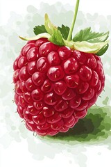 Himbeeren, Zeichnung einer Himbeere, Generative AI