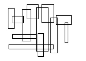 Abstract vector combining geometric shapes—circles, lines, and blocks—in monochrome. Perfect for modern art and design projects