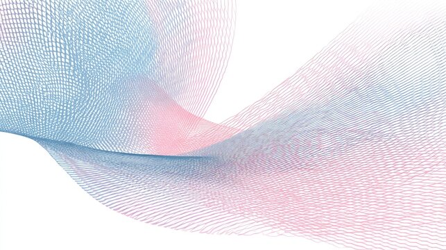 Abstract, flowing lines in light blue and pink