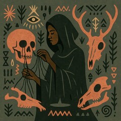 Tribal Priestess in Ritual Cloak