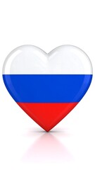Fototapeta premium Russian flag in heart shape