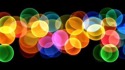 Abstract rainbow circles on black - Powered by Adobe