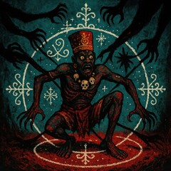Voodoo Skeleton Within Magic Circle