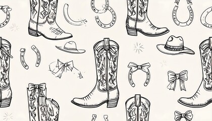 Western boot and hat pattern