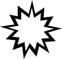 Explosion icon . Blast icon isolated on white background . Bang icon
