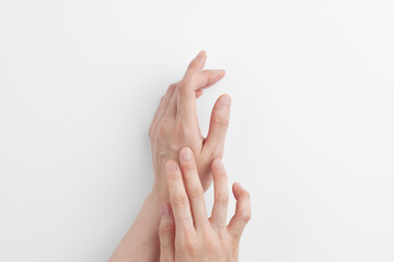 Skincare Beauty. Cosmetic cream texture for gentle moisturizing of healthy hands.