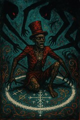 Crimson-Clad Dead Shaman Summoning Spirits