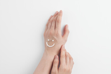 Skincare Beauty. Cosmetic cream texture for gentle moisturizing of healthy hands.