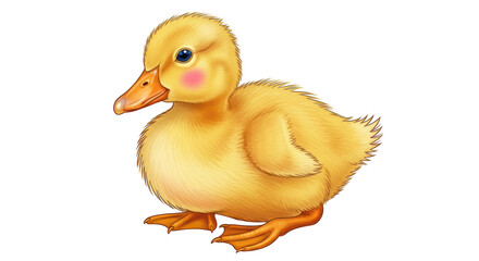 Isolated Cute Yellow Duckling