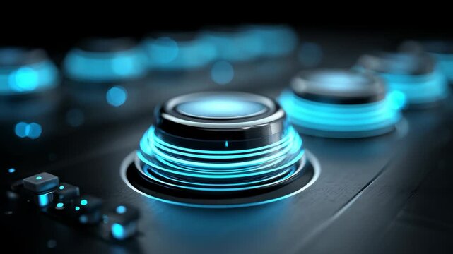 Futuristic Tech Button Control Interface