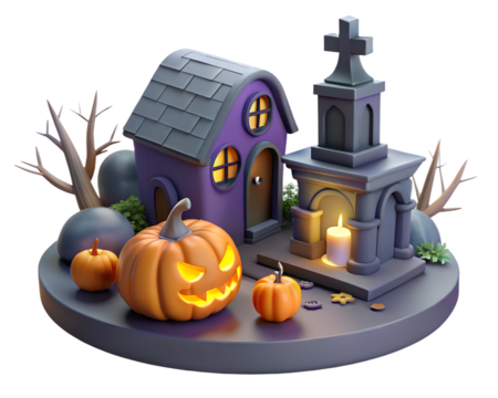 halloween pumpkin and witch png
