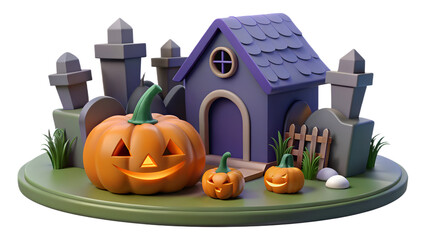 halloween pumpkin isolated on white background