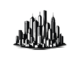 abstract city skyline silhouette vector illustration