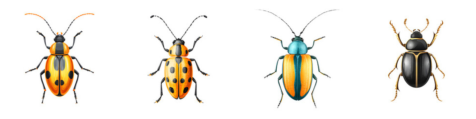 Beetle Bugs Set - Colorful Insects Illustration