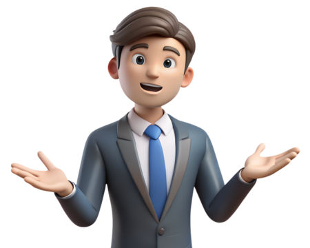 3D Illustration character of business man