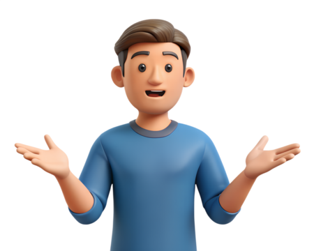 3D Illustration character of father