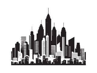 Naklejka premium city skyline silhouette vector illustration