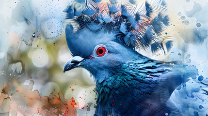 Obraz premium close-up portrait of a victoria crowned pigeon
