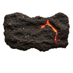 Detailed Photorealistic Volcanic Soil Illustration Rich in Minerals and Nutrients.