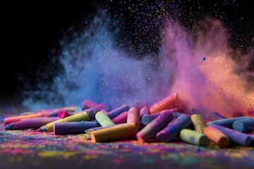 Colorful Chalk Dust Explosion