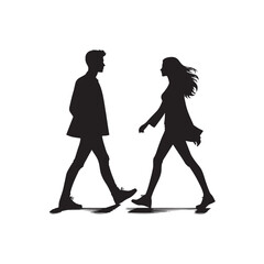 silhouette of a young boy and woman vector illustration