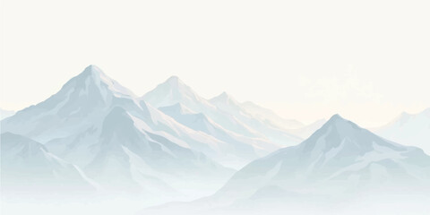 A panoramic winter landscape of snow-capped peaks against a vast sky, capturing the cold, high-altitude beauty of the alpine mountains