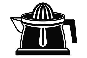 Black and White Icon of a Manual Citrus Juicer with Handle and Spout