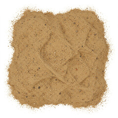 Photorealistic Sandy Soil: High-Detail Composition Isolated on White Background.