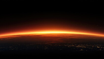 Sunrise over a hazy Earth from space