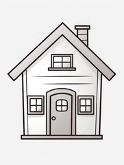 Childrens coloring book cozy house illustrations for creative fun and imagination.