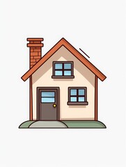 Cozy cartoon house illustration for home sweet home theme