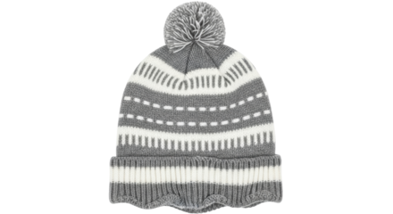 Isolated Knitted Winter Hat with Pom Pom
