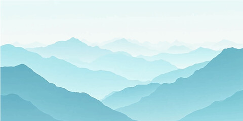 Obraz premium Mist-covered mountain peaks at sunrise with a dramatic cloudscape