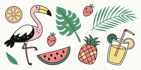 Summer Illustration Pack Tropical and Fun