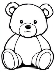 Childrens coloring book adorable teddy bear for creative fun and imaginative playtime.