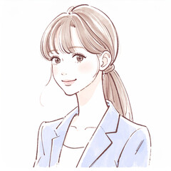 Watercolor Hand-Drawn Woman Illustration – Minimal and Elegant Style ^_^水彩風・手書き風の女性イラスト – シンプルで上品なスタイル