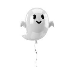 Cute 3D Ghost Balloon with Smiling Face — Halloween Party Decoration or Festive Character Concept