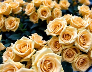 Vibrant Yellow Roses Against Dark Background