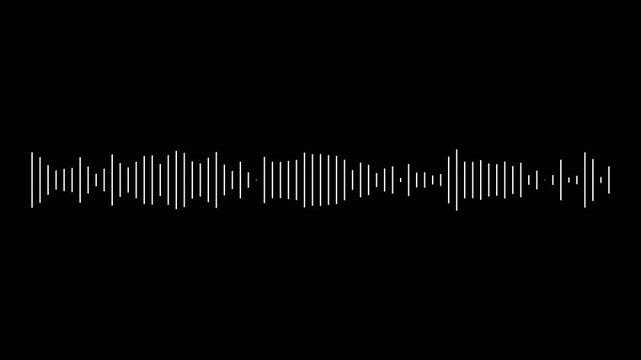  audio waveform spectrum animation.line digital minimalist sound wave animation, Line audio wave visualization voice record. Abstract sound wave background. Animated sound wave spectrum with alpha cha
