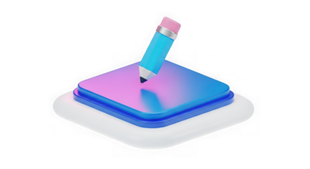 Ai generated image of pencil writing on a layered platform isolated on transparent background