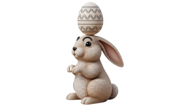 Isolated Bunny with Easter Egg - Powered by Adobe