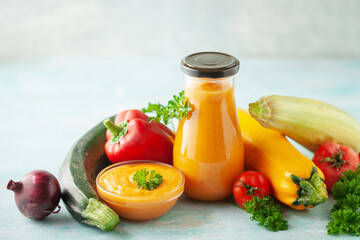 Homemade  squash marrow paste - traditional appetizer of Russian cuisine. Canning vegetables for winter