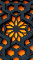 Intricate geometric pattern with warm orange glow