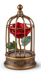 Enchanted rose under glass dome