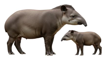 Isolated Tapir Family