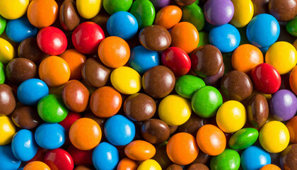 Candy-Coated Delight Rainbow Chocolate Buttons Collection