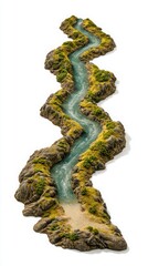 Winding river through rugged rocky terrain