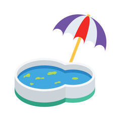 Clean pool with umbrella symbolizing water hygiene and relaxation