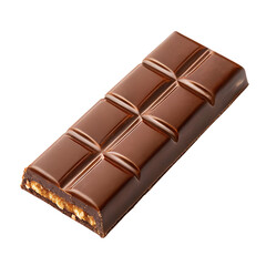 Naklejka premium Milk chocolate bar with nuts unwrapped on black nougat